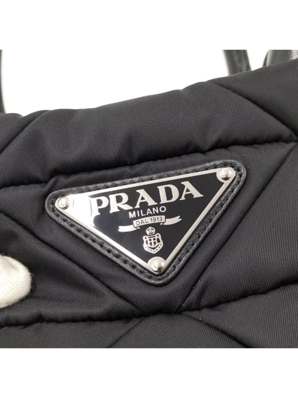 Prada Padded Tote Nylon Leather Black - Picture 7 of 9